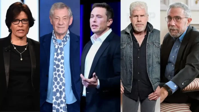 Kara Swisher, Ian McKellen, Elon Musk, Ron Perlman, and Paul Krugman