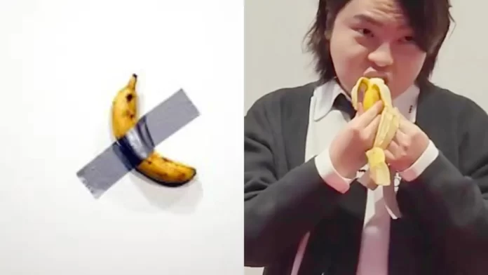 Korean Student Eats Italian Artist Maurizio Cattelan “Banana Artwork” Worth $120,000