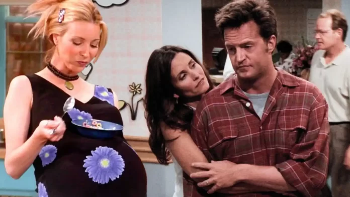 Phoebe, Chandler, and Monica